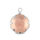 Colgante de cristal 13mm Rosa-plateado